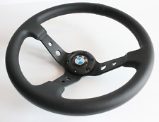 Volante serve para BMW Sport prato fundo couro preto corrida sem adaptador de cubo comprar usado  Enviando para Brazil