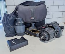 Cámara digital SLR Nikon D5200 24,1 MP - negra (DX G VR 18-55 mm y 55-200 mm) segunda mano  Embacar hacia Argentina
