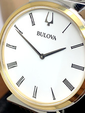 Usado, Relógio masculino Bulova 98A233 regata quartzo mostrador branco dois tons ouro prata aço comprar usado  Enviando para Brazil