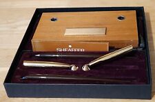 Vintage SHEAFFER Walnut Desk Fountain Pen & Pen Set W06 With Unused Name Plate, used for sale  Shipping to South Africa