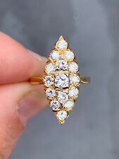 Used, 18ct gold diamond 1.5ct marquise cluster ring antique French for sale  Shipping to South Africa