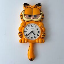 Reloj de pared Garfield Sunbeam 1978 vintage con cola de péndulo ojos móviles FUNCIONA segunda mano  Embacar hacia Argentina