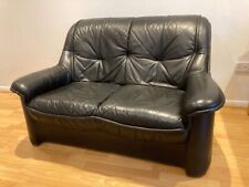 Seater black leather for sale  DERBY