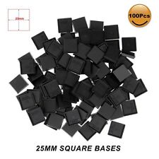 100pcs 25mm Square Model Bases for Wargames Table Games Plastic Black for sale  Shipping to South Africa