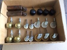 Vintage Modern Lot Of  20 Furniture Wheel Casters wood brass plastic Shepherd for sale  Shipping to South Africa