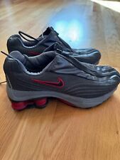 Tênis Nike Shox R4 2001 com zíper cinza vermelho tamanho EUA 5.5 Reino Unido 5 vintage comprar usado  Enviando para Brazil