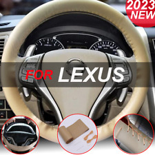 Capa de volante de carro bege 37-38cm faça você mesmo couro ecológico aquecimento faça você mesmo para Lexus comprar usado  Enviando para Brazil