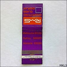 Used, RMS Shopfitting Glass Display Matchbook Label (MKL3) for sale  Shipping to South Africa