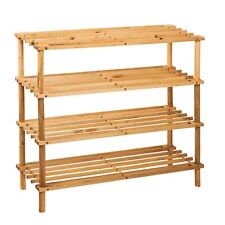4 Tier Wooden Shoe Rack Storage Slatted Stand Organiser Vertical Shelf Unit New for sale  Shipping to South Africa