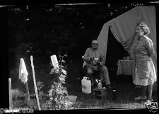 Retrato casal grandes pais barraca de acampamento - foto negativa antiga comprar usado  Enviando para Brazil