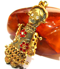 VINTAGE GOLD PLATED  RAG DOLL PENDANT LARGE ARTICULATED  RAG  DOLL GIRL PENDANT, for sale  Shipping to South Africa
