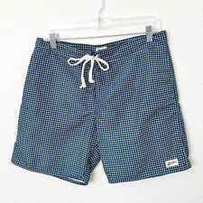 Bather Men's Size 30 Blue White Geometric Print Swim Trunks Boardshorts Surf Cut for sale  Shipping to South Africa