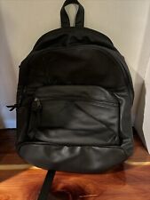 Black Faux Leather Backpack Laptop 17” for sale  Shipping to South Africa