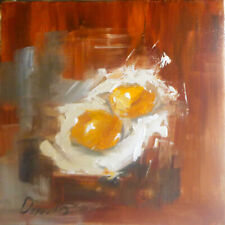 Dois ovos pintura a óleo 8x8 em 20x20cm decoração para casa arte colecionável comprar usado  Enviando para Brazil