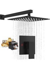 Sistema de cabeça de chuveiro de chuva preto fosco 10 polegadas montado na parede com equilíbrio de pressão, usado comprar usado  Enviando para Brazil