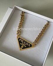 Prada Triangle Logo Repurposed Necklace for sale  Shipping to South Africa