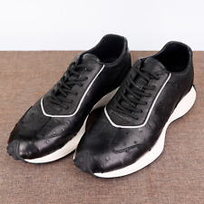 Ostrich Leather Sneakers Casual Black Ostrich Leather Men Shoes for sale  Shipping to South Africa