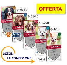 Advantix Bayer - 4 pipette per cani da 0-4 / 4-10 / 10-25 / 25-40 / 40-60 kg usato  Serra De Conti