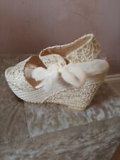 bridal wedges ivory for sale  BOURNEMOUTH