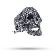 Anillo para hombre Gothic Killer Azúcar mandíbula abierta calavera ciclista plata esterlina 925 segunda mano  Embacar hacia Argentina