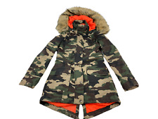 Parka con capucha de piel sintética True Religion camuflaje para mujer pequeña segunda mano  Embacar hacia Argentina