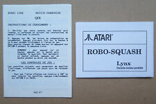 Używany, Lot de 2 manuels de jeux Atari Lynx - QIX - ROBO-SQUASH na sprzedaż  PL