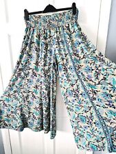 BEAUTIFUL LUNA LLENA TEAL, GREEN & PURPLE PAISLEY WIDE LEG CULOTTE TROUSERS M 14 for sale  WALSALL