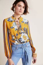 Camiseta ANTHROPOLOGIE Londres Floral Bretão Listrada Babado Tamanho XXS comprar usado  Enviando para Brazil