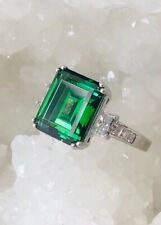 Anel de esterlina tamanho 7,5 feito com cristal cor esmeralda da Swarovski comprar usado  Enviando para Brazil