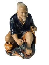 Figura de barro de China para hombre figura hecha a mano de 5,5 pulgadas Shiran sentado pescador 307 segunda mano  Embacar hacia Mexico