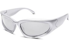 Óculos de sol prata cromado metálico para motocicleta novo comprar usado  Enviando para Brazil