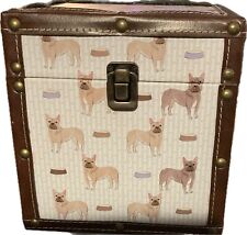 Caixa de armazenamento decorativa design Boston Terrier acabamento em couro 8 x 8 x 8 comprar usado  Enviando para Brazil
