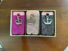 Conjunto de 3 Capas Autênticas Juicy Couture Gel Glitter iPhone 4S com Berloques Coroa, usado comprar usado  Enviando para Brazil