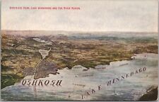 "Postal mapa de Wisconsin de la década de 10 ""Vista de pájaro, lago Winnebago y río Fox" segunda mano  Embacar hacia Argentina
