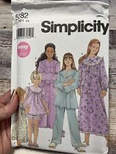 Simplicity 5382 nightgown for sale  Purvis