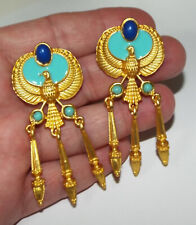 Usado, BRINCOS longo esmaltado lucite cabochão renascimento egípcio bijuterias perfuradas comprar usado  Enviando para Brazil