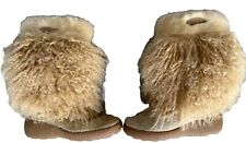 Used, OSCAR Sport Vera Gomma Made In Italy Curly Hair Fuzzy Snow Winter Boots ,beige for sale  Shipping to South Africa