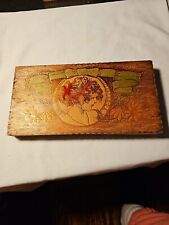 Caixa de cômoda vintage vitoriana gravada pirografia madeira comprar usado  Enviando para Brazil