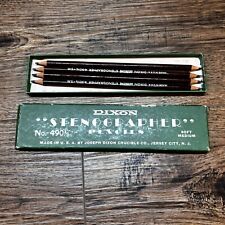 Used, 4 Pencils Dixon Stenographer Pencils #490-1/2 Made In USA Soft Medium with Box for sale  Shipping to South Africa