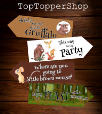 Used, GRUFFALO STYLE TEA PARTY FUN ARROW SIGNS BIRTHDAY DECORATIONS PACK OF 4 for sale  Shipping to South Africa