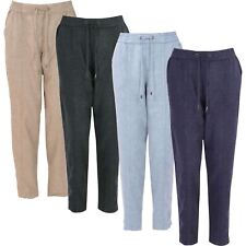 Nutmeg Womens Linen Blend Trousers Taper Leg Pockets Comfort Fit Summer for sale  TRURO