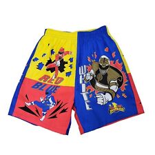 1995 Vintage Power Rangers Shorts de Natação Rotulado 12-14 XL Corrida Pequeno Vermelho Azul Branco comprar usado  Enviando para Brazil