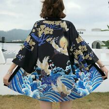 Usado, Mujeres Abrigo Kimono Suelto Cárdigan Dama Chaqueta Japonesa Prendas de abrigo Haori Negro segunda mano  Embacar hacia Argentina