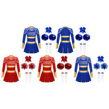 Fantasia infantil feminina vestido metálico plissado líder de torcida patchwork uniforme esporte, usado comprar usado  Enviando para Brazil