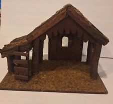 Vintage Wooden Crèche With Ladder Rustic 15.5" X 8" X 11.25 Tall for sale  Shipping to South Africa