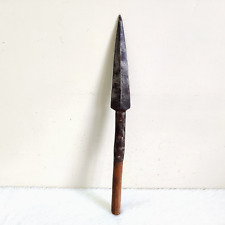 Vintage Handcrafted Brass Spear Head Rare Collectible Long Wooden I315 for sale  Shipping to South Africa