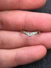 9ct gold diamond wishbone ring for sale  Shipping to South Africa