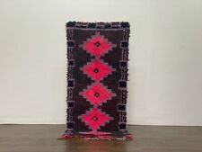 Alfombra vintage marroquí hecha a mano bereber negra rosa algodón alfombra 2'3""x5'5"" pies segunda mano  Embacar hacia Mexico