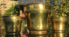 3 Brass PLANT POTS garden PLANTER VINTAGE FRENCH Jardinière  for sale  DAVENTRY