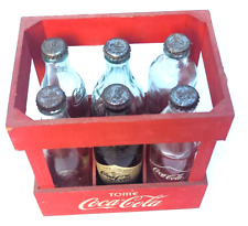 Vintage Coca-Cola Wooden Crate with 6 Historic 120th Anniversary Bottles, used for sale  Shipping to South Africa